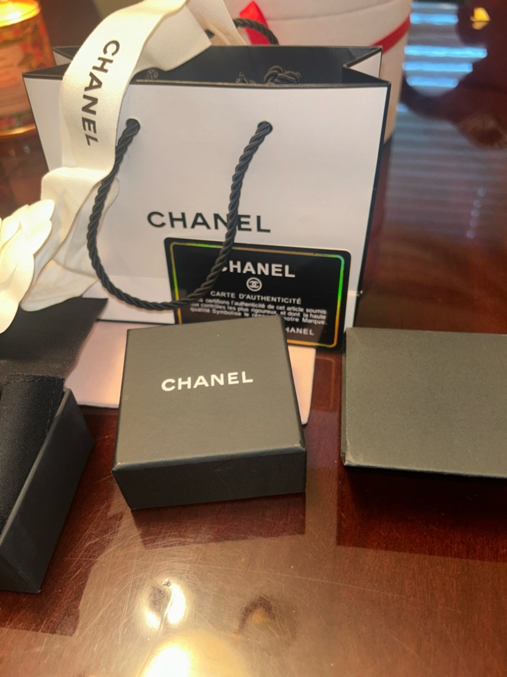 CHANEL Gold Crystal CC Drop Earrings - Picture 5 of 6